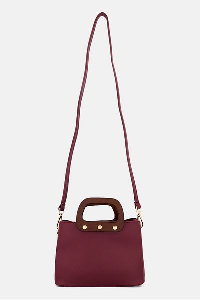 Vince Camuto Women Brand Logo Satchel Bag 17 H x 22,5 L x 8,5 W cm, Maroon