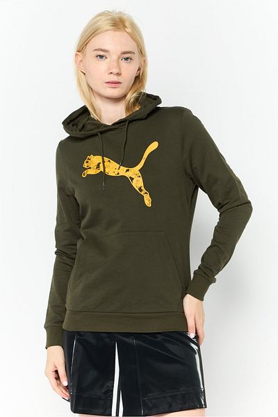 Puma Women Regular Fit Long Sleeve Outdoor Hoodie, Green