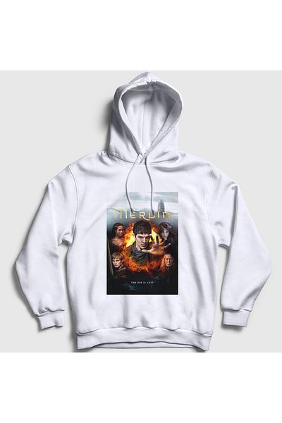 Presmono Φούτερ με λευκή κουκούλα Merlin TV Unisex - 428523 ττ