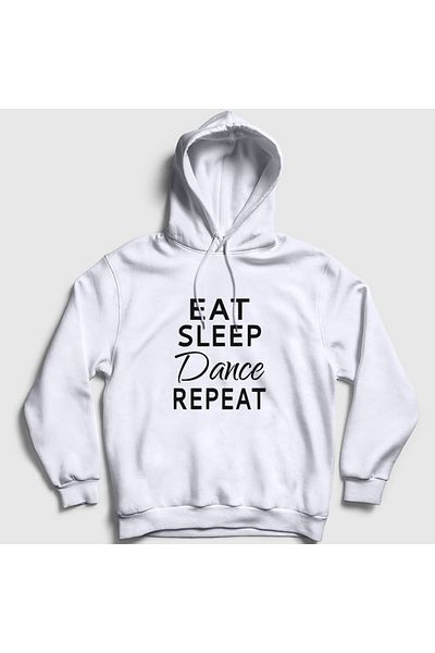 Presmono Λευκό φούτερ με κουκούλα Unisex Dancer - Δώρο Eat Sleep Dance Repeat 464370 ττ