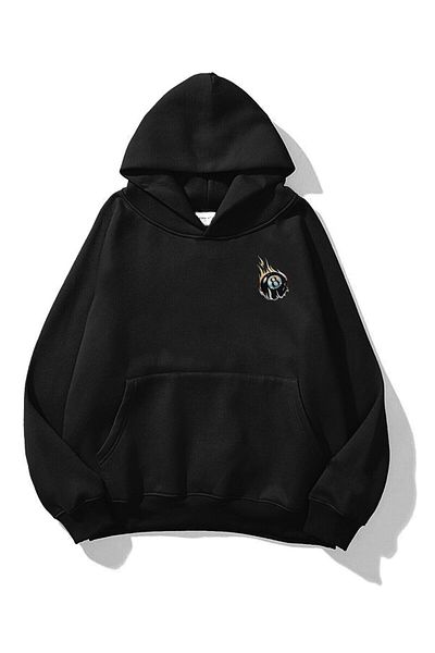 Trendiz Černá Unisex mikina s kapucí 8Ball Fire