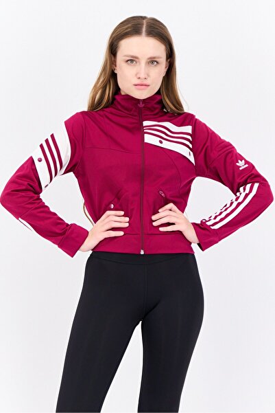 adidas Women Sportswear Fit Long Sleeves Training Jacket, Burgundy