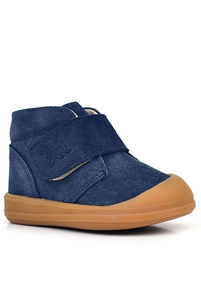 Rakerplus Yoohoo Genuine Leather Dark Navy Blue Velcro Unisex Baby Boots