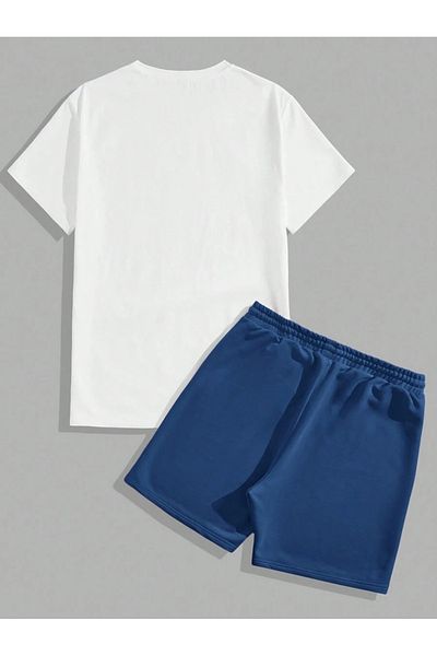 Josette Rose Printed Black T-Shirt and Saks Shorts Set