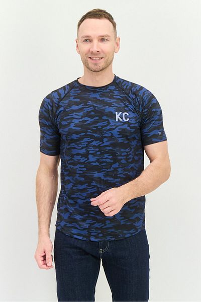 Kenneth Cole Men Crew Neck Short Sleeves Brand Logot-shirt, Multicolor
