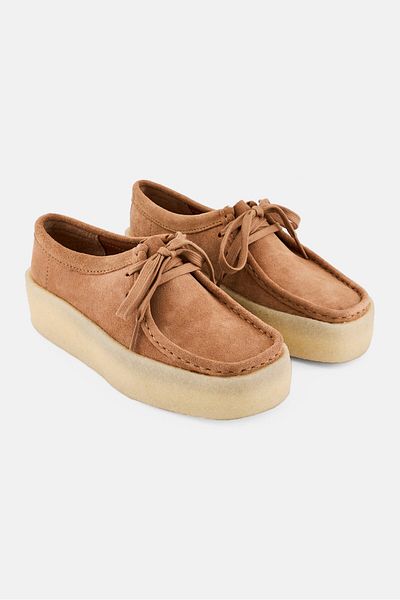 CLARKS Women Standard Wallabee Up Lace Up Casual Shoes, Beige