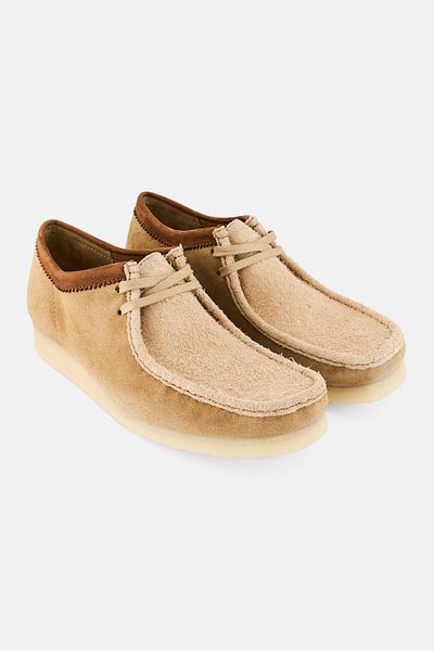 CLARKS Men Standard Wallabee Lace Up Shoes, Beige