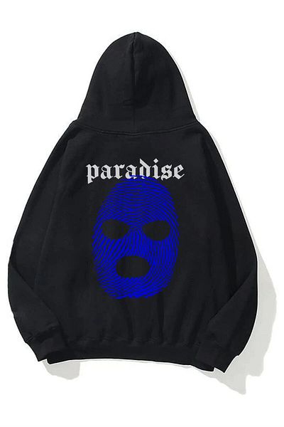 Trendiz Unisex φούτερ Paradise Hoodie Μαύρο