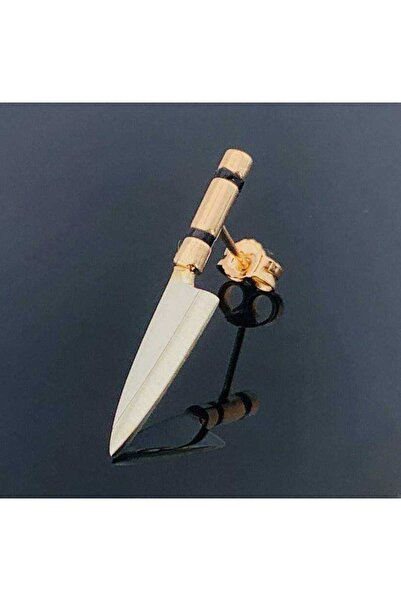 BUTİK GÜMÜŞ Gümüş Çift Yivli Bıçak Tek Küpe (bg-kp-179)