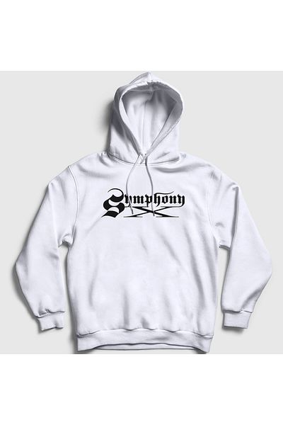 Presmono Φούτερ Symphony X Unisex Λευκή κουκούλα - Μεταλλικό λογότυπο 476349 ττ
