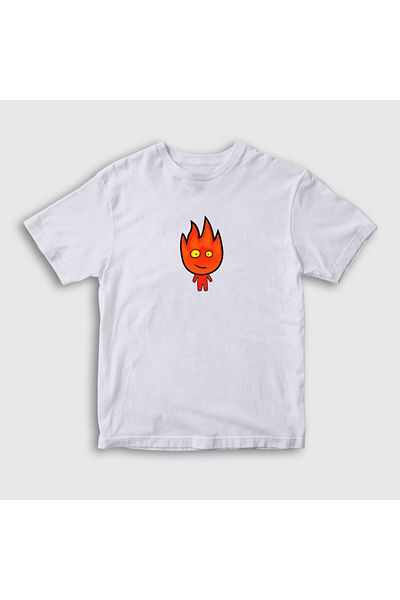 Presmono Tricou pentru copii unisex Fireboy Lover - Alb, Joc de foc și apă - 457529 tt