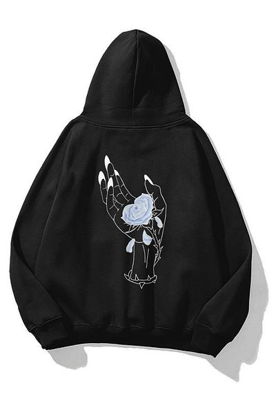 Trendiz Unisex Μαύρο φούτερ Alaska Hoodie