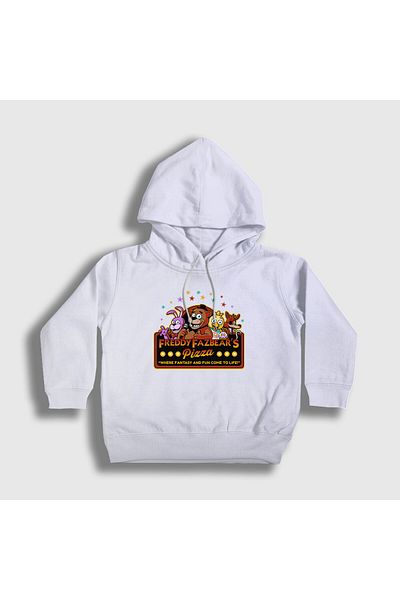 Presmono Λευκή πίτσα Fnaf Five Nights At Freddy's Unisex Παιδική φούτερ με κουκούλα - 471501 ττ