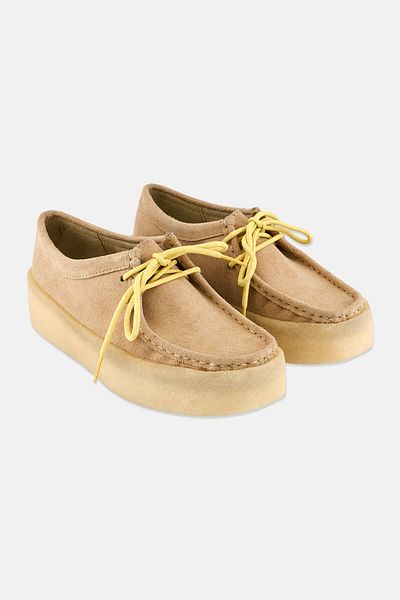 CLARKS Women Wallabee Cup Lace Up Casual Shoes, Cream