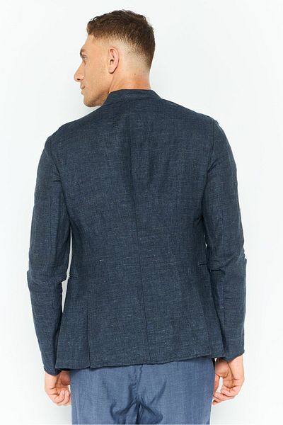 Emporio Armani Men Regular Fit Heather Formal Blazer, Dark Grey