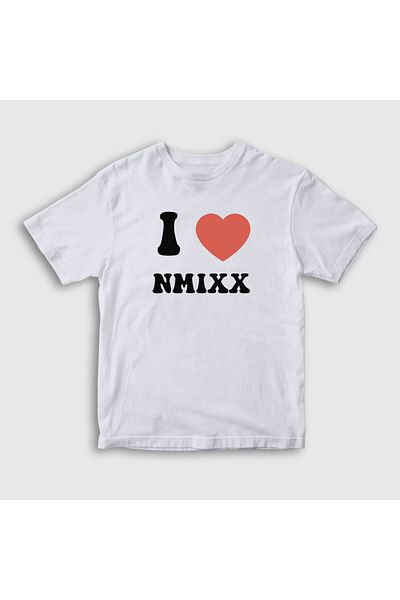 Presmono Copii unisex - Tricou alb I Love Nmixx K Pop 435511 tt