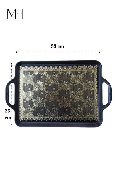 Makri Stylish and Decorative Patterned Rectangular Tray (33X25)