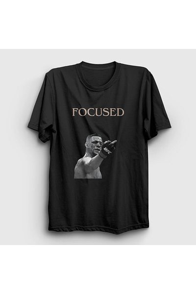 Presmono Унисекс тениска Nate Diaz Focused Black MMA UFC - 427423tt