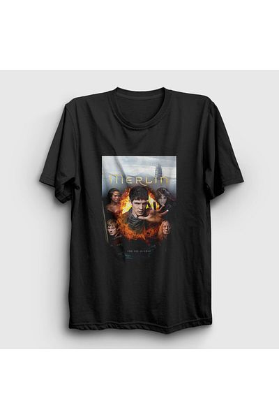 Presmono Μαύρο μπλουζάκι Unisex Merlin TV - 428418 ττ