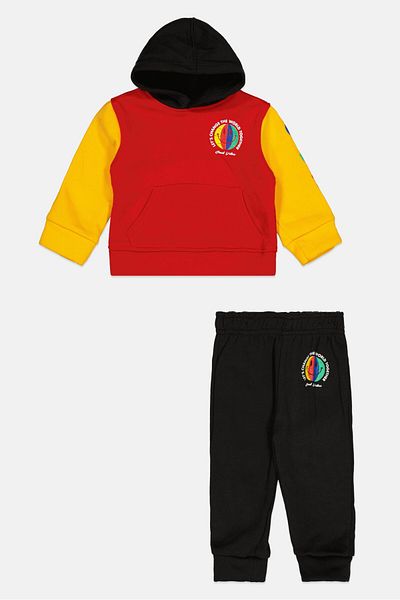 Brooklyn Toddlers Boy 2 Piece Hooded Sweatshirt And Jogger Pants, Red