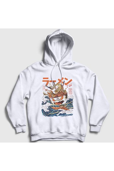 Presmono Λευκό φούτερ με κουκούλα Unisex Ramen Off Kanagawa - 467431 ττ