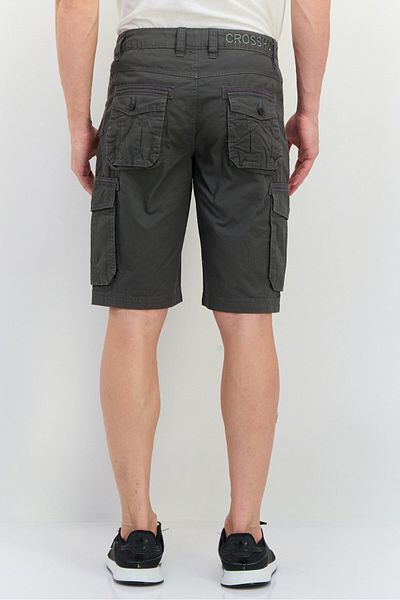 Crosshatch Men Brand Logo Cargo Shorts, Charcoal
