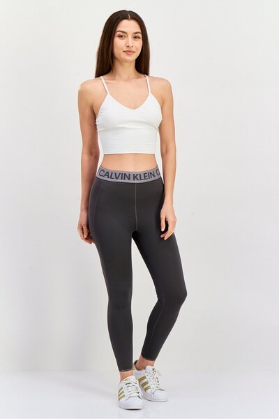 Calvin Klein Women Regular Fit Brand Logo Leggings, Grey