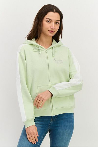 Levi's Women Brand Logo Full Zip Hooded Sweatshirt, Mint Green