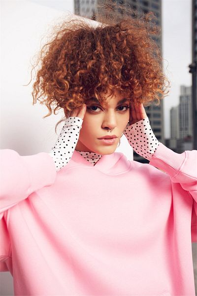 Trendiz Unisex oversize Basic mikina s kapucí růžová