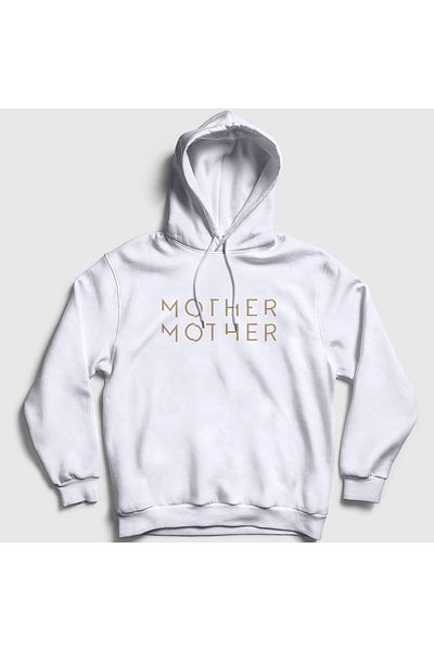 Presmono Λευκό λογότυπο Unisex φούτερ με κουκούλα - Mother Mother 431850 ττ