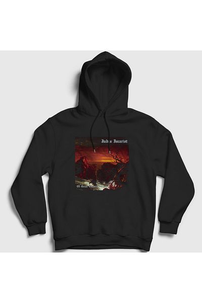 Presmono Unisex Μαύρο φούτερ με κουκούλα Judas Iscariot - 428697 ττ
