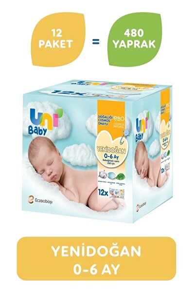 Uni Baby YENİDOĞAN ISLAK MENDİL 40LI 12 ADET
