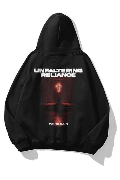 Trendiz Unisex Ακλόνητο Φούτερ Hoodie Μαύρο