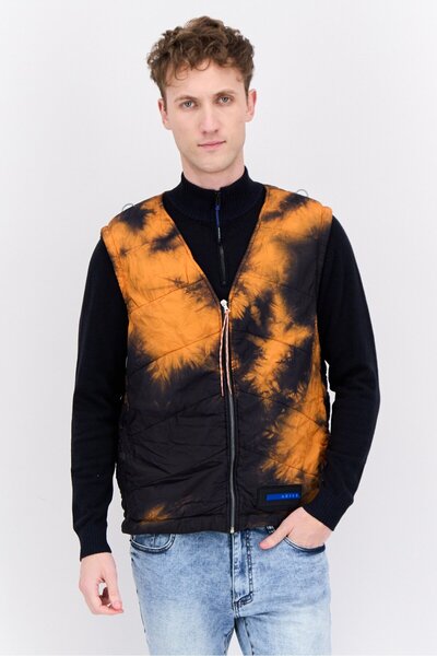 Aries Men Tie And Dye Vest Jacket, Black
