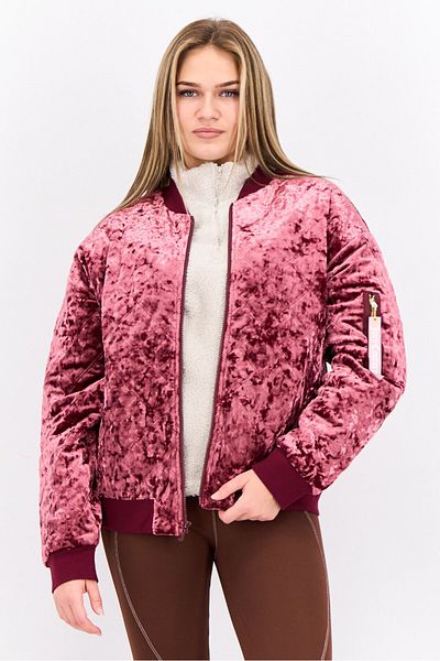 Juicy Couture Women Band Neck Quilted  Long Sleeves Sweatshirt, Maroon