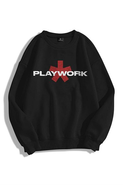 Trendiz Φούτερ Unisex Playwork Crew Neck Φούτερ με κουκούλα