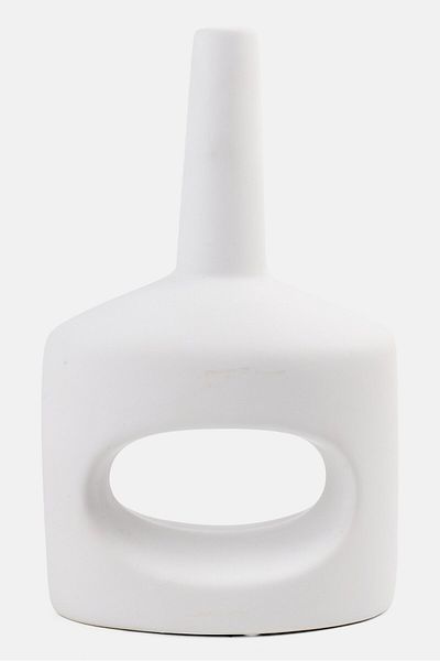Muy Mucho Ceramic Donut Vase, White