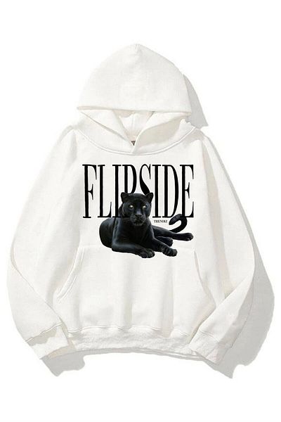Trendiz Unisex Φούτερ Flipside Hoodie White