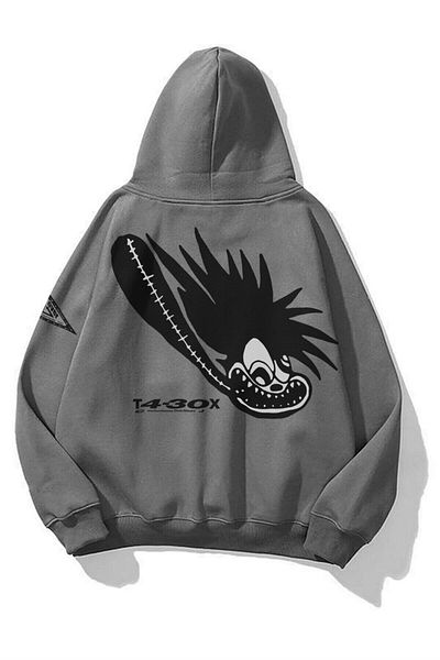 Trendiz Φούτερ με κουκούλα ανθρακί Unisex Cross System