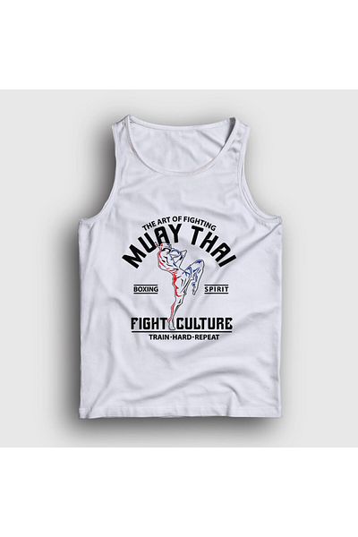 Presmono White Unisex MMA UFC Muay Thai Tank Top - 452290 tt