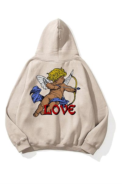 Trendiz Unisex φούτερ Love Eros Hoodie Stone