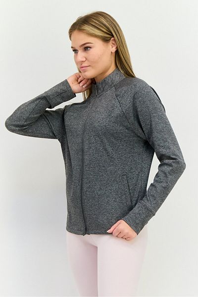 Hype Women Heather Jacket Shirt, Grey