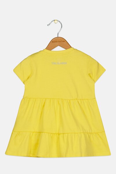Trussardi Toddlers Girl Brand Logo Dress, Yellow