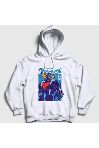 Presmono Unisex Λευκό Ufo Robot Grendizer Goldorak φούτερ με κουκούλα V2 - 471971 ττ