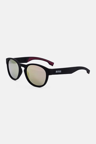 BOSS Men BOSS 1452/S Oval Polarized Sunglasses, Black