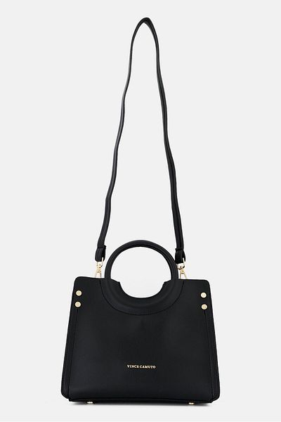 Vince Camuto Women Brand Logo Satchel Bag 23 H x 26 L x 12 W cm, Black