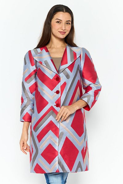 Emporio Armani Women Regular Fit Colorblock Trench Coats, Red