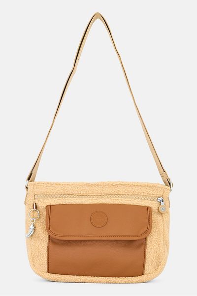 Kipling Women Brand Logo Cross Body Bag 20 H x 35 L x 10 W cm, Tan