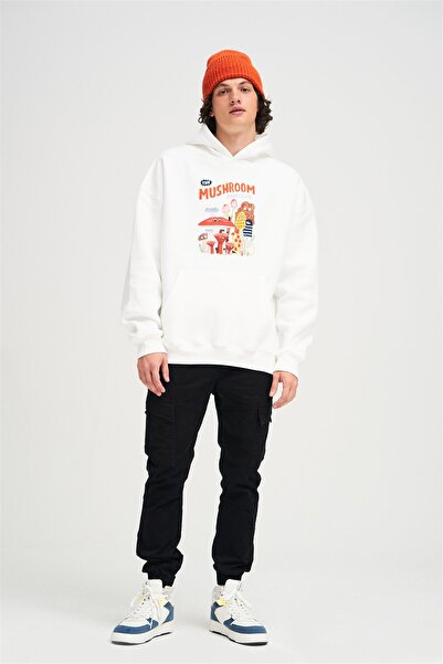 Trendiz Unisex The Mushroom Fan Club Λευκό φούτερ Hoodie