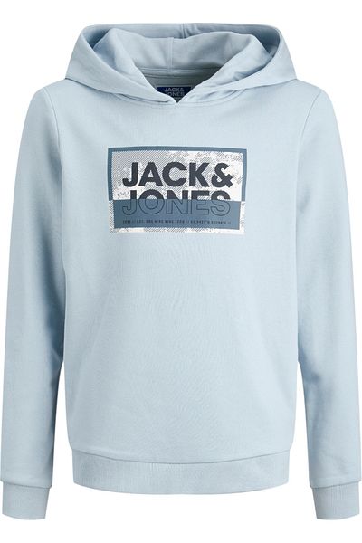 Jack & Jones Hanorac Glugă cu imprimeu JACK & JONES Logan JNR - 12254120-Albastru atenuat